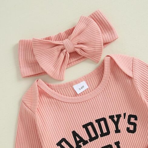 Daddys Girls Baby Clothes Newborn Coming Home Romper Knit Jumpsuit | Going Coming Home Outfit Baby Girl Long Sleeve Announcement Outfit, New Born Baby Hospital Outfit, Preemie 0 3 6 Months in Saudi Arabia
