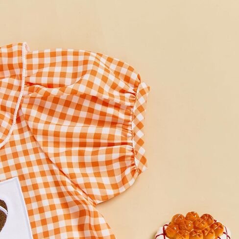 Newborn Baby Girl Football Outfit Smocked Bubble Romper Rugby Short Sleeve Plaid Bodysuit Infant Summer Clothes in Saudi Arabia