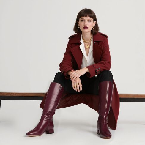 Modatope Knee High Boots Women Square Toe Chunky Low Heel Side Zipper Fall Winter Tall Boots for Women in Saudi Arabia