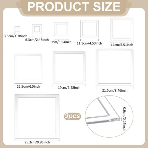 BENECREAT 9Pcs Ring Router Templates, 10/8.5/7.6/6.6/5.5/4.5/3.5/2.5/1.5 Inch Transparent Acrylic Tracing Template, Router Inlay Template for Woodworking, Craft in Saudi Arabia