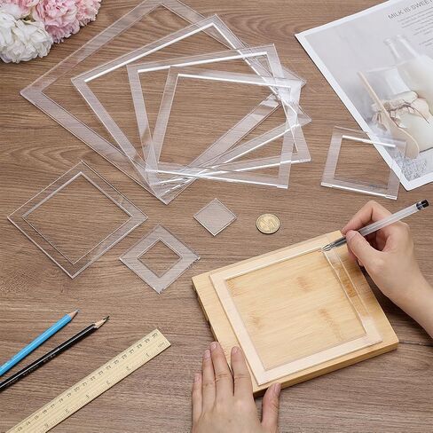 BENECREAT 9Pcs Ring Router Templates, 10/8.5/7.6/6.6/5.5/4.5/3.5/2.5/1.5 Inch Transparent Acrylic Tracing Template, Router Inlay Template for Woodworking, Craft in Saudi Arabia