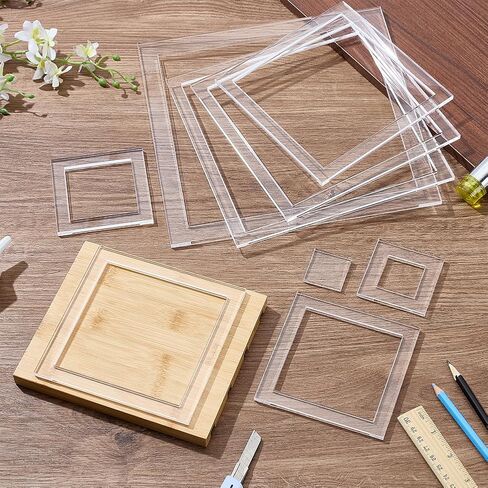 BENECREAT 9Pcs Ring Router Templates, 10/8.5/7.6/6.6/5.5/4.5/3.5/2.5/1.5 Inch Transparent Acrylic Tracing Template, Router Inlay Template for Woodworking, Craft in Saudi Arabia