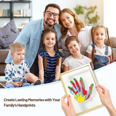 80S Family Handprint Kit, Handprint Art Craft DIY Kit, Baby Hand Print Gift for New Moms, Parents, Grandparents, 6 Safe, Non-Toxic Paints, Ideal for Mother's Day, Father's Day, Anniversary & More in Kuwait