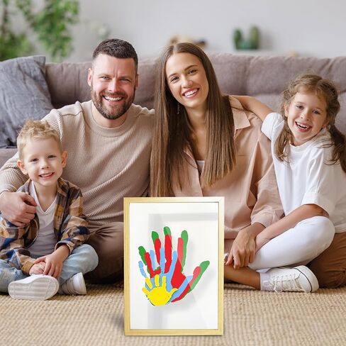 80S Family Handprint Kit, Handprint Art Craft DIY Kit, Baby Hand Print Gift for New Moms, Parents, Grandparents, 6 Safe, Non-Toxic Paints, Ideal for Mother's Day, Father's Day, Anniversary & More in Kuwait