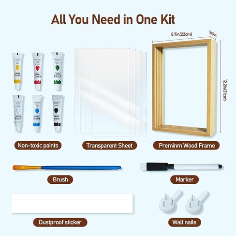 80S Family Handprint Kit, Handprint Art Craft DIY Kit, Baby Hand Print Gift for New Moms, Parents, Grandparents, 6 Safe, Non-Toxic Paints, Ideal for Mother's Day, Father's Day, Anniversary & More in Kuwait