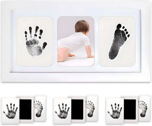 Inkless Baby Hand and Footprint Kit – Clean Touch Paw Print Keepsake Frame with 3 Ink Pads – Newborn Nursery Decor, Toddler Children Registry Gift, Pet Dog Cat Memorial, No Mess Baby Handprint Kit in Saudi Arabia
