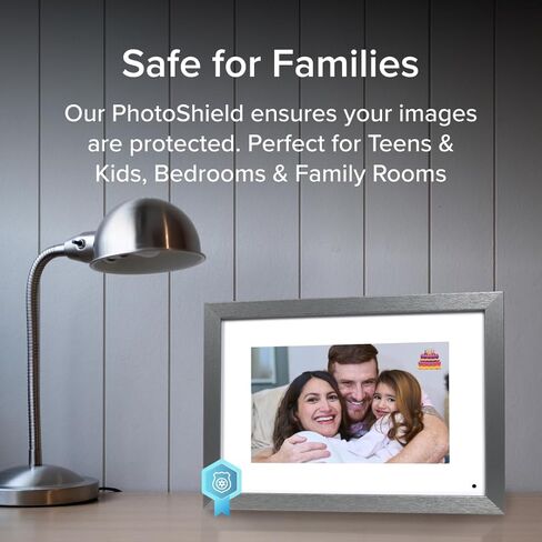 Simply Smart Home Photoshare 8" WiFi Digital Picture Frame, Send Pics from Phone to Frames, 8 GB, Holds 5,000+ Photos, HD Touchscreen, Black Wood Frame, Easy Setup, No Fees in Kuwait