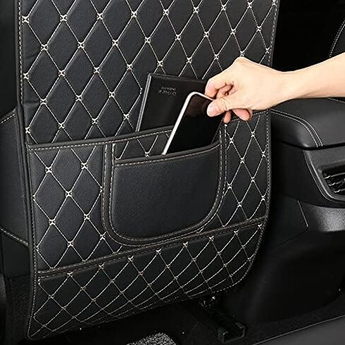 Car Seat Back Protectors for Jeep Gladiator 2019-2021 2022 2023 2024 2025 JT, 2 Pcs Car Seat Kick Mat, Leather Backseat Kick Guard Seat Saver with Organiser Pocket, D-Red-2pcs in Saudi Arabia