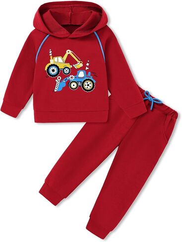 Coco & Rara Toddler Boy ملابس ملابس ملابس طويلة الأكمام هوديي سراويل قميص سراويل مرتكز على 2pcs الأولاد خريف الشتاء in Kuwait
