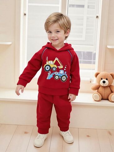 Coco & Rara Toddler Boy ملابس ملابس ملابس طويلة الأكمام هوديي سراويل قميص سراويل مرتكز على 2pcs الأولاد خريف الشتاء in Kuwait