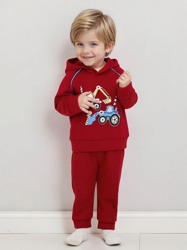 Coco & Rara Toddler Boy ملابس ملابس ملابس طويلة الأكمام هوديي سراويل قميص سراويل مرتكز على 2pcs الأولاد خريف الشتاء in Kuwait