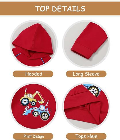 Coco & Rara Toddler Boy ملابس ملابس ملابس طويلة الأكمام هوديي سراويل قميص سراويل مرتكز على 2pcs الأولاد خريف الشتاء in Kuwait