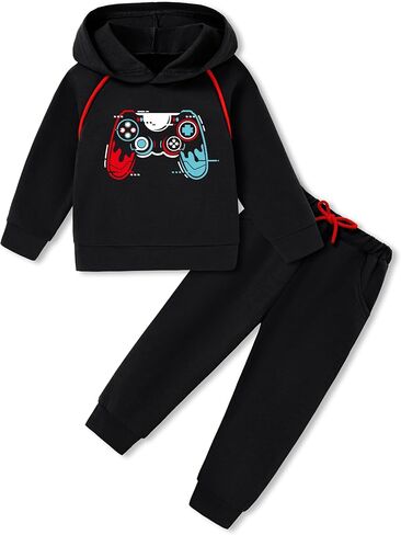 Coco & Rara Toddler Boy ملابس ملابس ملابس طويلة الأكمام هوديي سراويل قميص سراويل مرتكز على 2pcs الأولاد خريف الشتاء in Kuwait