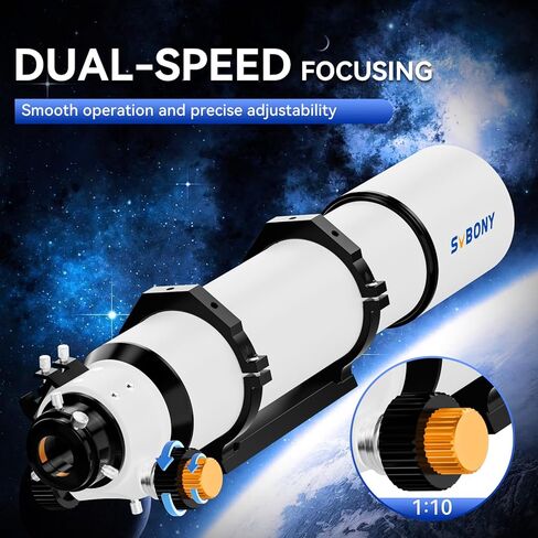 SVBONY SV48P 102mm Telescope, F6.5 Refractor Bundle with SV233 7PCS Telescope Accessory Kit, Plossl Eyepieces, 2X Barlow Lens, Moon/ND4/82A Color Filters and Portable Bag, for Astronomical Visual in Saudi Arabia