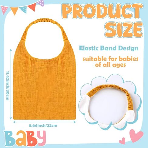 8 حزمة Muslin Baby Bibs مرنة النطاق المرن Bandana سال لعابه للأولاد Girls حديثي الولادة طفل مزدوج شاش القطن pullover ناعمة وامتصاص لخط التسنين والتغذية in Saudi Arabia