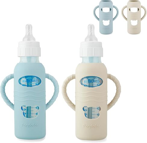 Pandaear 2 Pack Silecone Sleeves لزجاجات Dr. Brown 8oz من الزجاج ، وأغطية زجاجة واقية مضادة للقطر مع مقاومة ، مقاومة للحرارة وسهل السيطرة عليها in Saudi Arabia