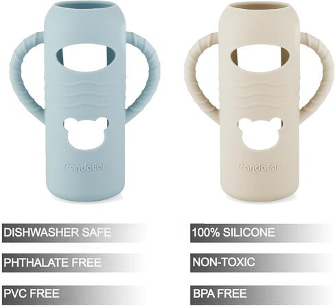 Pandaear 2 Pack Silecone Sleeves لزجاجات Dr. Brown 8oz من الزجاج ، وأغطية زجاجة واقية مضادة للقطر مع مقاومة ، مقاومة للحرارة وسهل السيطرة عليها in Saudi Arabia