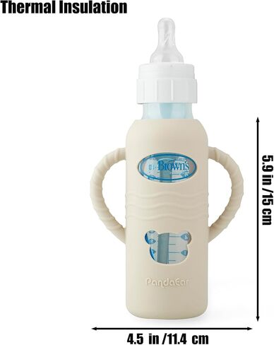 Pandaear 2 Pack Silecone Sleeves لزجاجات Dr. Brown 8oz من الزجاج ، وأغطية زجاجة واقية مضادة للقطر مع مقاومة ، مقاومة للحرارة وسهل السيطرة عليها in Saudi Arabia