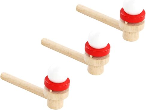 3pcs منفاخ خشب الصيد تعليق الكرة العائمة العائمة الخشب موازنة لعبة ضربة أنبوب لعبة النفخ ضربات لعبة الأطفال اللغز البلاستيك in Saudi Arabia