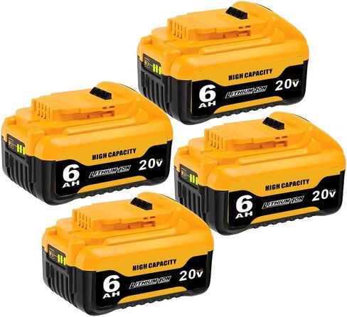 4 عبوات 6AH متوافقة مع بطارية DeWalt 20V استبدال لـ DCB201 DCB203 DCB204 DCB206 DCB208 تطبيق على أدوات DEWALT اللاسلكية in Saudi Arabia