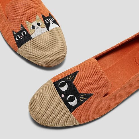 VIVAIA Audrey Embroidered Loafers Round-Toe Smart Casual Comfortable Slip On in Saudi Arabia