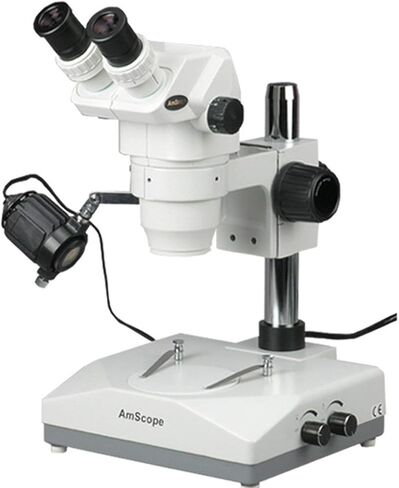 AMSCOPE ZM-2BX مجهر تكبير ستيريو مجهر ، EW10X Eyepieces ، 3.35x-45x التكبير ، 0.67x-4.5x Zoom الهدف ، إضاءة الهالوجين العلوية والسفلية ، الحامل بالعمود ، 110 فولت -120 فولت ، in Saudi Arabia