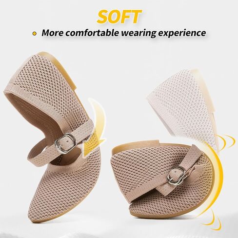 BABUDOG Mesh Ballet Flats for Women,Women's Mary Jane Flats with Buckle Strap,Black Nude Foldable Flats Shoes for Women,Comfortable Dress Shoes in Kuwait
