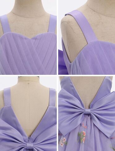 ODASDO Toddler Baby Kids Girls Spaghetti Strap Bowknot Floral Embroidery Tulle Tutu Princess Dresses for Wedding Party in Saudi Arabia