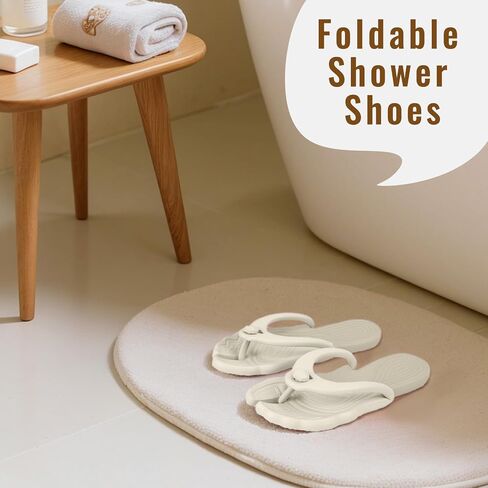 ZOORON Flip Flops for Women Men Travel Slippers Shower Shoes Foldable Bathroom Camp Beach Sandals Lightweight Non-Slip Quick Dry in Kuwait