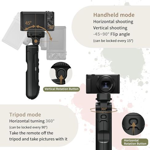 بالنسبة إلى ترايبود كاميرا Sony مع إصدار مصراع قابلة لإعادة الشحن ، فإن Aodelan Shooting Grip Wireless Control Handled for A7C ، A7III ، ZV-1 ، ZV-E10 ، ZV-1F ، A6100 ، A6400 ، A6700 ، A7IV ، RX100 VII ، A9 ، A9 II ، DSC-RX0 II in Kuwait