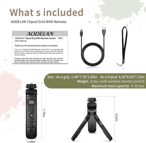 بالنسبة إلى ترايبود كاميرا Sony مع إصدار مصراع قابلة لإعادة الشحن ، فإن Aodelan Shooting Grip Wireless Control Handled for A7C ، A7III ، ZV-1 ، ZV-E10 ، ZV-1F ، A6100 ، A6400 ، A6700 ، A7IV ، RX100 VII ، A9 ، A9 II ، DSC-RX0 II in Kuwait