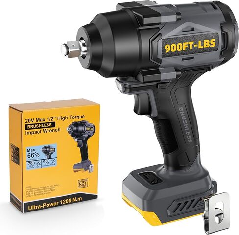 900 قدم رطل (1200N.M) مفتاح التأثير اللاسلكي 1/2 "بدون فرش ، متوافق مع بطاريات Dewal 20V Max ، وعزم دوران مرتفع 3 سرعات ، وتكنولوجيا عزم الدوران الثابت ، والأداة فقط ، وشاحن غير متضمن in Saudi Arabia
