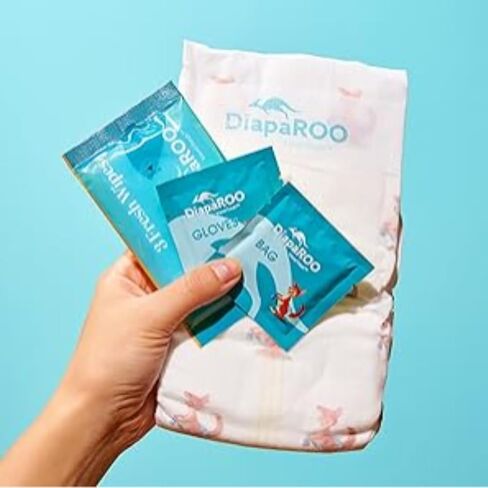 Diaparoo All-in-One Diaper Diaper Kit-5-in-1 KIT DIEPer ، مناديل ، قفازات وحقيبة التخلص-مجموعة الطوارئ بحجم الجيب للآباء والأمهات أثناء التنقل-حجم مجموعة تغيير قابلة للتصرف 1 in Saudi Arabia