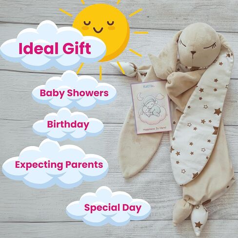 Bunny Lovey Security Blanket – Safe and Soft Toddler, Infant Lovey for Comfort & Cuddles, Newborn Snuggle Toy, Neutral Baby Gift for Boys or Girls. Big Size 16in. in Saudi Arabia