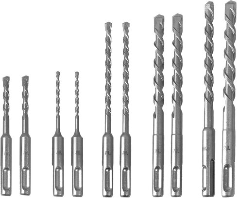 DIREKO 10 قطع SDS بالإضافة إلى Droker Hammer Drill Bits كربيد تميل الحفر الموسيقية للخرسانة ، الطوب ، جدران الأسمنت ، الحجر in Kuwait