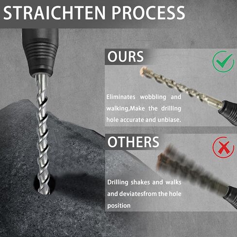 DIREKO 10 قطع SDS بالإضافة إلى Droker Hammer Drill Bits كربيد تميل الحفر الموسيقية للخرسانة ، الطوب ، جدران الأسمنت ، الحجر in Kuwait
