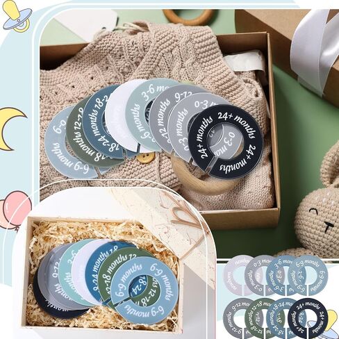 8 PCS Baby Closet Dividers Usisex Baby Clothers منظمي ملصقات واضحة لمنظمات خزانة الحضانة ودوائر الحضانة تناسب معظم القضبان (ألوان حديثة وباردة) in Kuwait
