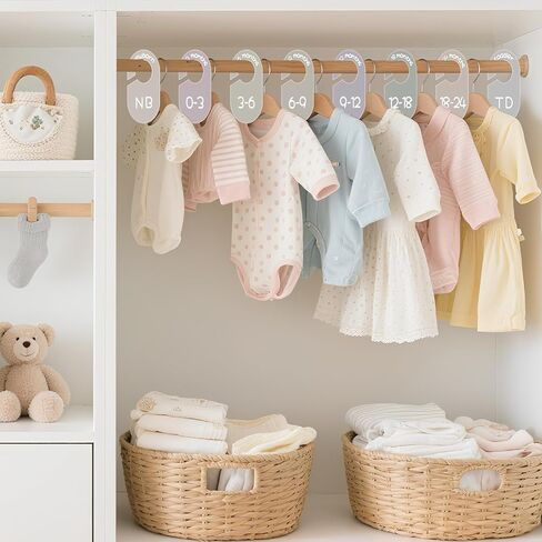 مقسمات خزانة الأطفال لمنظم الملابس ، 8 حزمة الأرض نغمة أرضي مزدوجة ملابس الأطفال من جانب الأطفال من جديد من جديد in Kuwait