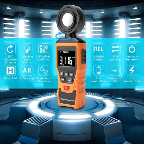 Meichoon Handheld Digital Light Meter عداد الإضاءة عالي الدقة يتراوح ما يصل إلى 100000lux لنباتات التصوير الفوتوغرافي in Saudi Arabia