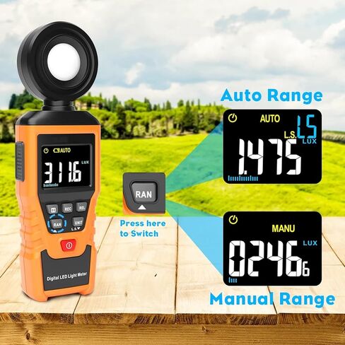 Meichoon Handheld Digital Light Meter عداد الإضاءة عالي الدقة يتراوح ما يصل إلى 100000lux لنباتات التصوير الفوتوغرافي in Saudi Arabia