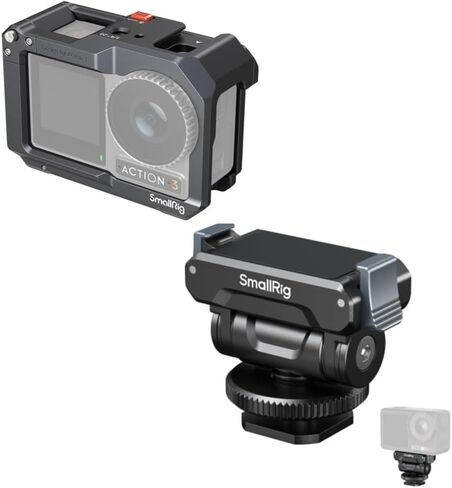 حزمة: عمل صغير 5 Action Action 4 Action 3 Camera Cage for DJI 4119C+Smallrig Cold Shoe Mount for DJI Osmo 360 / Action 5 Pro / 4/3 5436 in Saudi Arabia