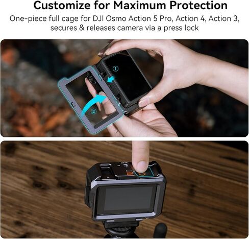 حزمة: عمل صغير 5 Action Action 4 Action 3 Camera Cage for DJI 4119C+Smallrig Cold Shoe Mount for DJI Osmo 360 / Action 5 Pro / 4/3 5436 in Saudi Arabia