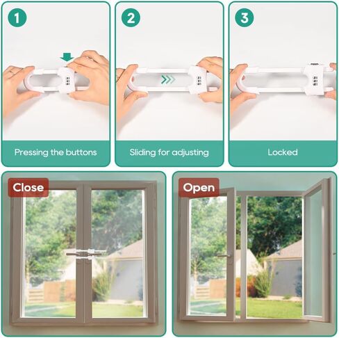 4 Packs U-Shaped Sliding Cabinet Locks, Baby Proofing Cabinets with Adjustable Child Safety Lock, Childproof Latches for Knobs, Handles on Kitchen Doors and Home Drawers Closet 1- White in Saudi Arabia