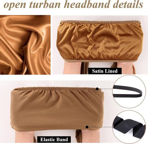 Satin Lined Open Turban Headband Mens Sweatband Sports Headband for Running,Cycling,Basketball,Yoga,Fitness Workout Stretchy Unisex Hairband in Kuwait