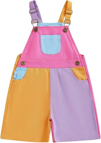 TheFound Toddler Boy Girl Romper Overall Shorts Contrast Color Suspender Romper Adjustble Shoulder Strap Newborn Baby Clothes in Saudi Arabia
