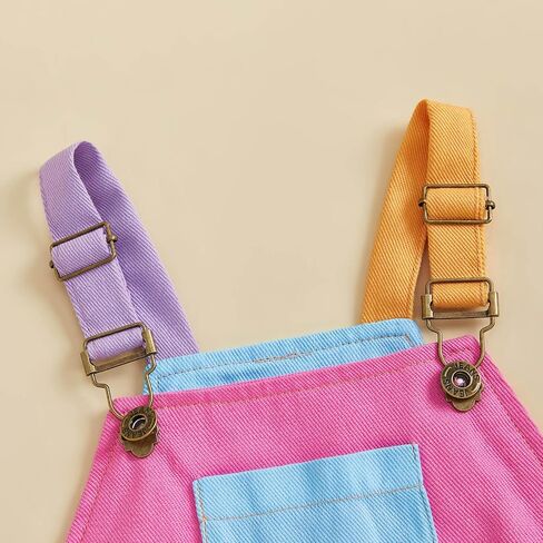 TheFound Toddler Boy Girl Romper Overall Shorts Contrast Color Suspender Romper Adjustble Shoulder Strap Newborn Baby Clothes in Saudi Arabia