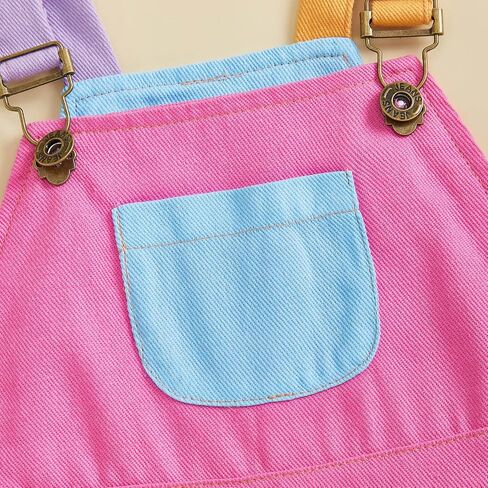 TheFound Toddler Boy Girl Romper Overall Shorts Contrast Color Suspender Romper Adjustble Shoulder Strap Newborn Baby Clothes in Saudi Arabia