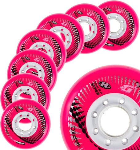 Inline Skates Wheels Hyper Concrete +G - 8 Wheels - 84A - for Freeride, Slalom, Fitness, Urban (Black, 80MM) in Saudi Arabia