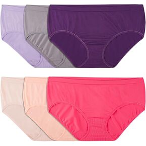 Fruit of The Loom Women Seamless Panties, Bikini-6 Pack-Assorted Colors, 7, Bikini - 6 Pack - Assorted Colors in Kuwait