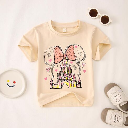 CM C & M Wodro Magic Kingdom Castle Shirt Toddler Baby Girls Magical Graphic Third T-Shirt Kids Summer Fairy Tale Tees Short in Saudi Arabia